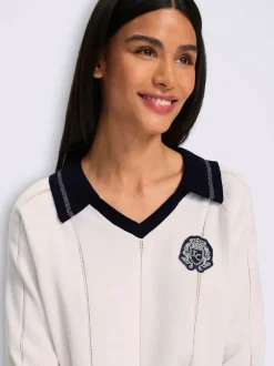 Pull polo col polo avec encolure en v