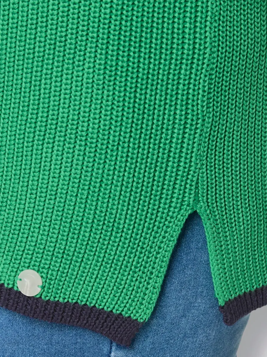 Pull polo en lyocell et coton avec col polo et manches longues