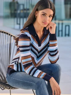 Pull polo tricot ajouré