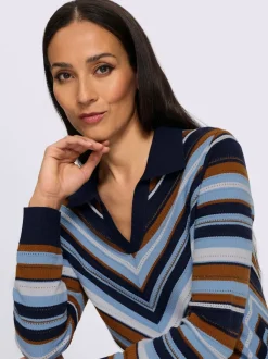 Pull polo tricot ajouré