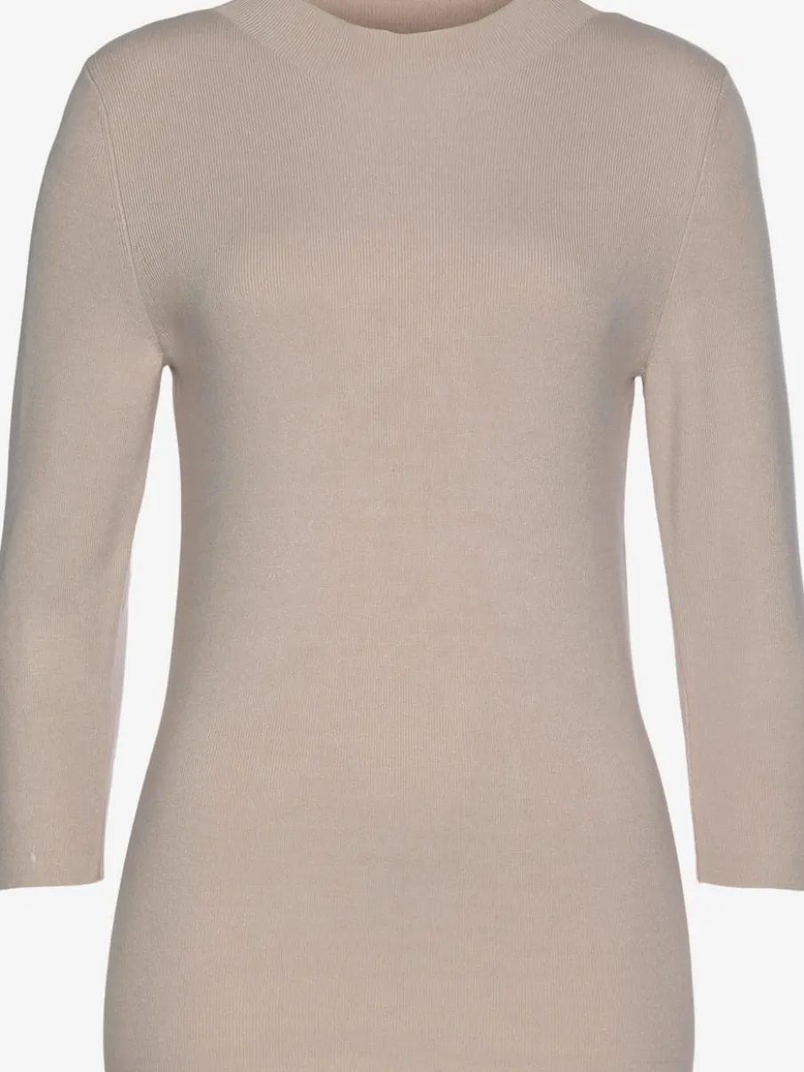 Pull près du corps à encolure haute et manches 3/4