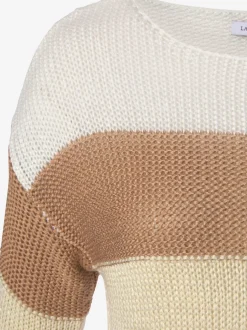 Pull à rayures avec manches longues et finitions côtelées