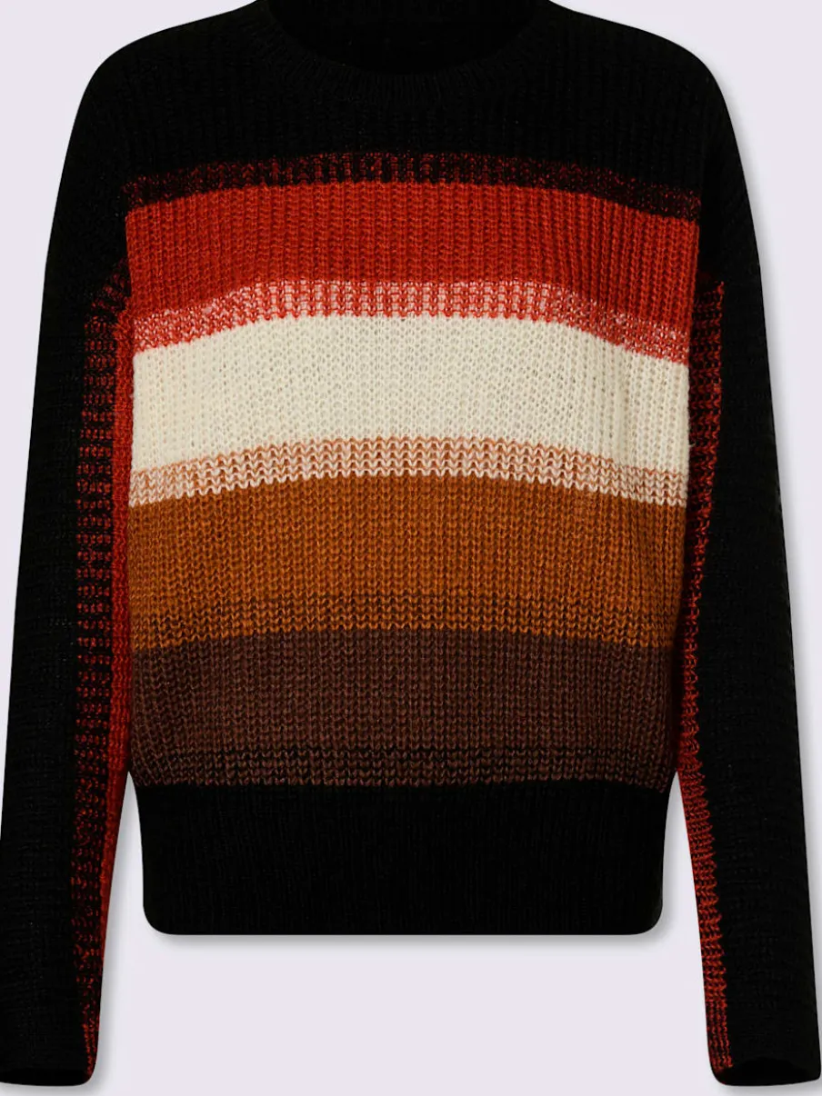 Pull à rayures grosses mailles tendance