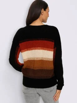 Pull à rayures grosses mailles tendance
