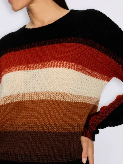 Pull à rayures grosses mailles tendance