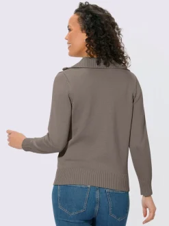 Pull sport avec col montant et manches longues côtelées