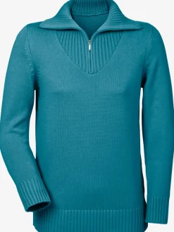 Pull sport avec col montant et manches longues côtelées