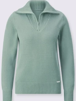 Pull sport avec col montant et manches longues côtelées