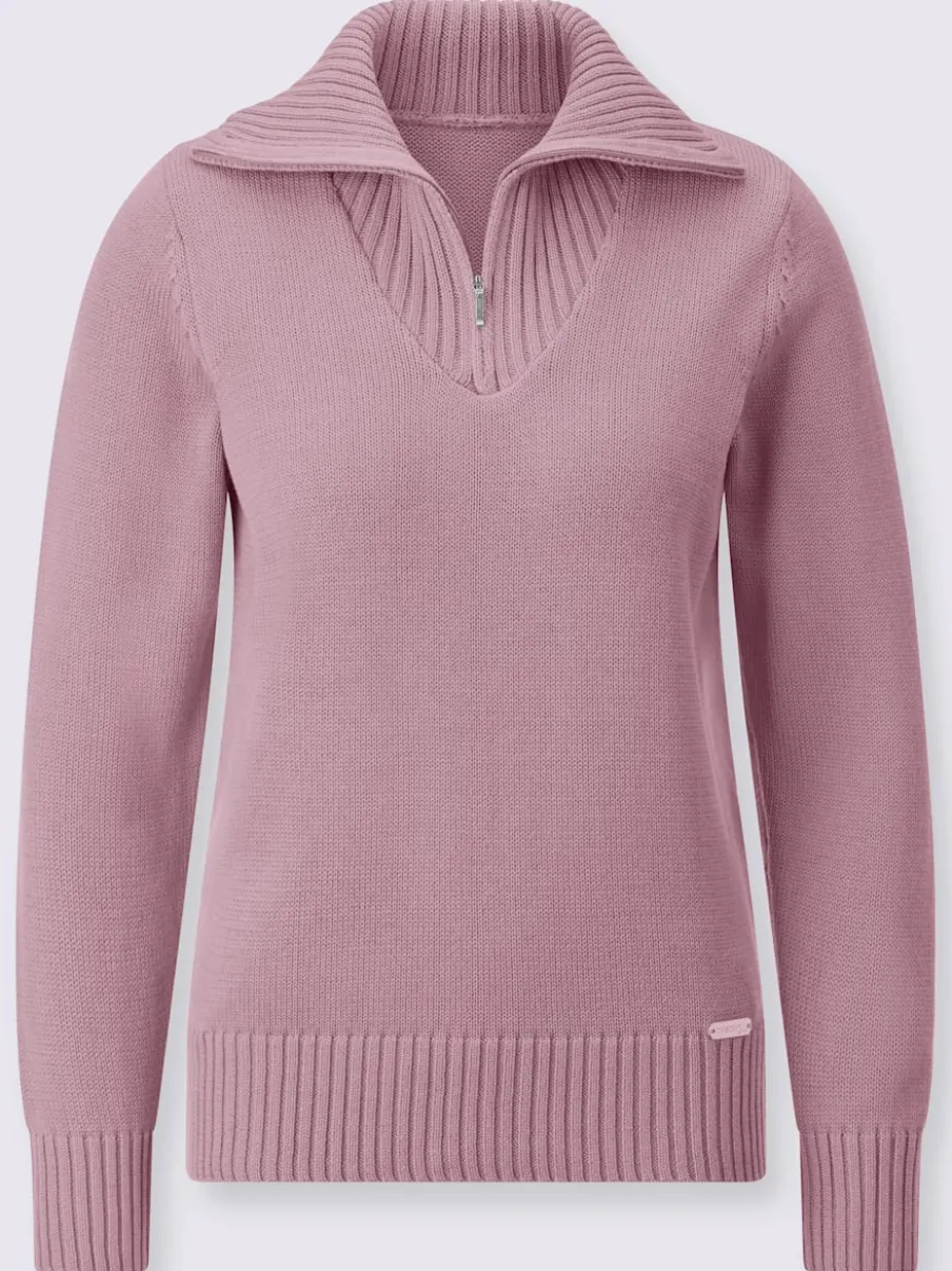 Pull sport avec col montant et manches longues côtelées
