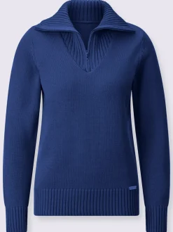 Pull sport avec col montant et manches longues côtelées