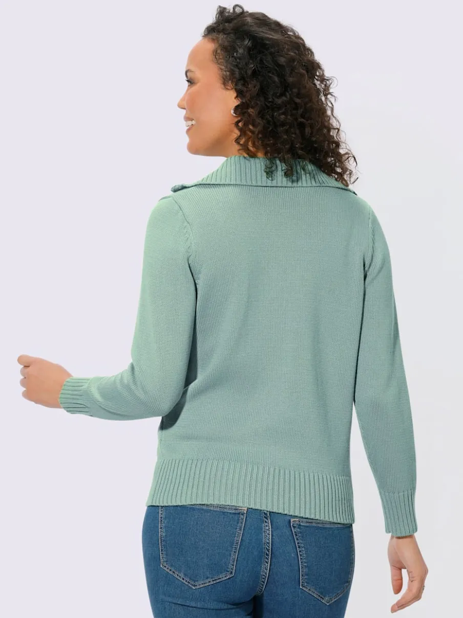 Pull sport avec col montant et manches longues côtelées