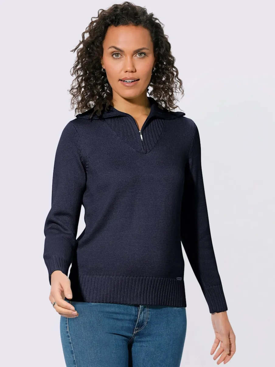 Pull sport avec col montant et manches longues côtelées