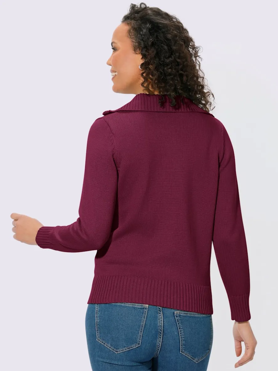 Pull sport avec col montant et manches longues côtelées