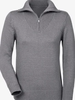 Pull sport avec col montant et manches longues côtelées