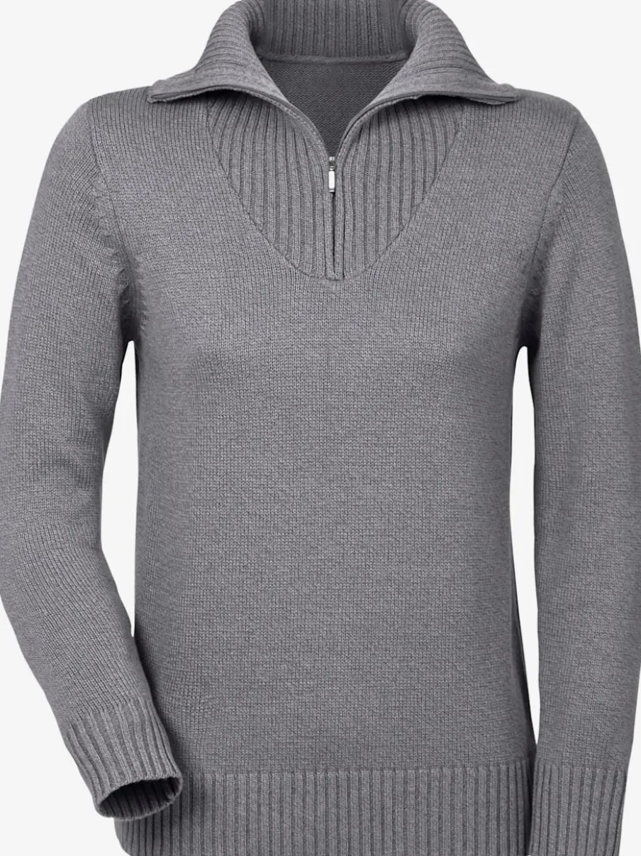 Pull sport avec col montant et manches longues côtelées