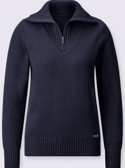 Pull sport avec col montant et manches longues côtelées