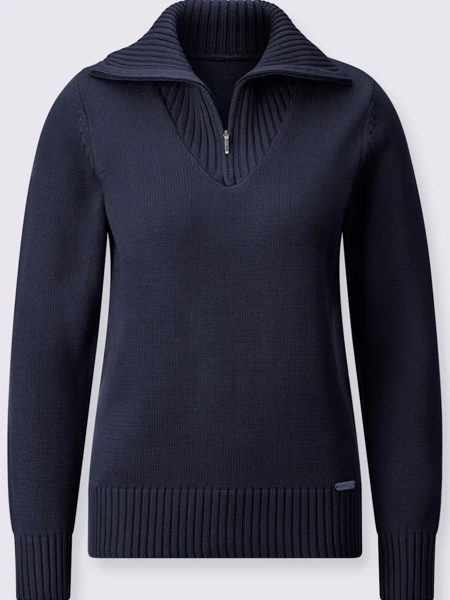 Pull sport avec col montant et manches longues côtelées