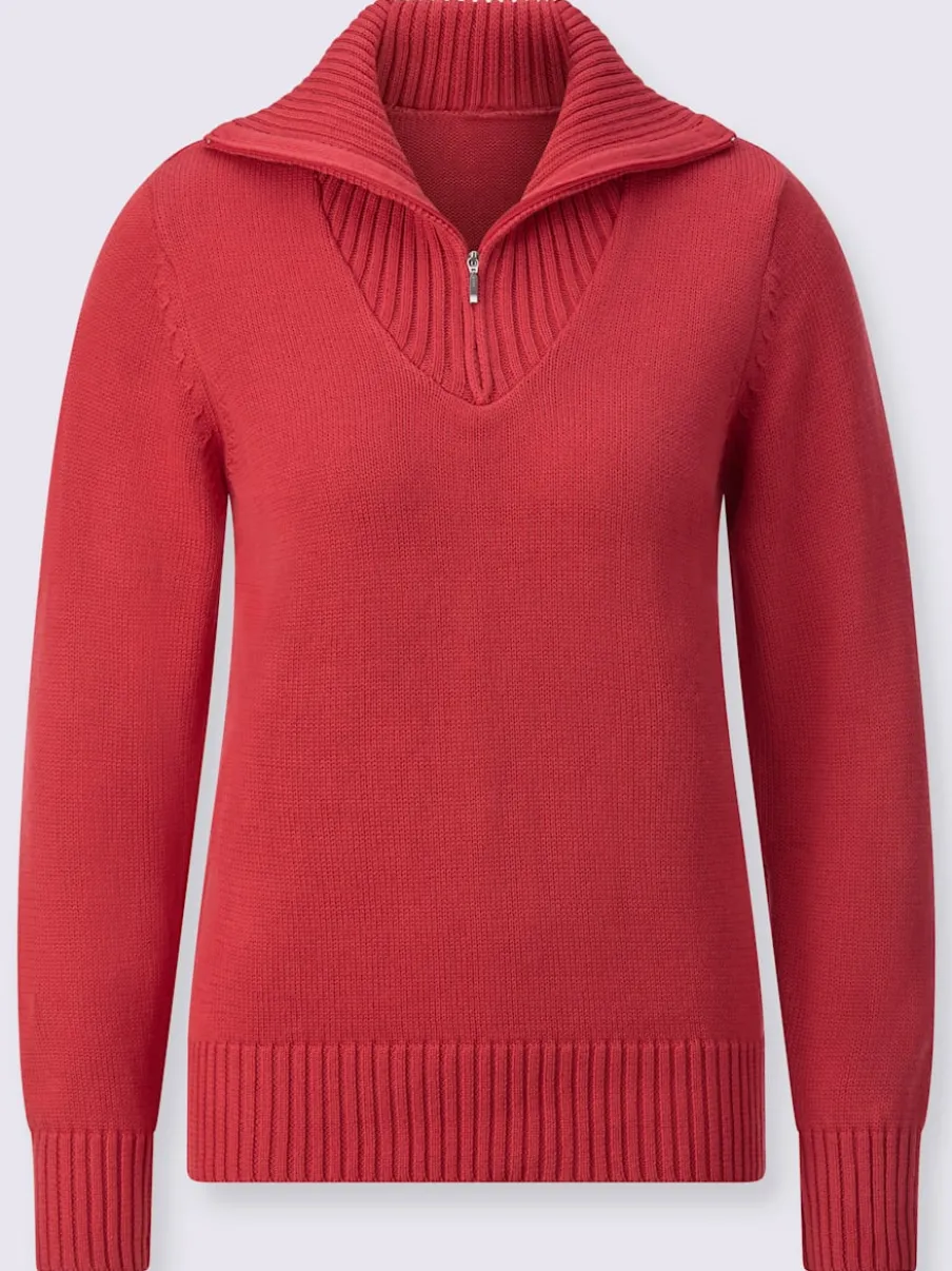 Pull sport avec col montant et manches longues côtelées