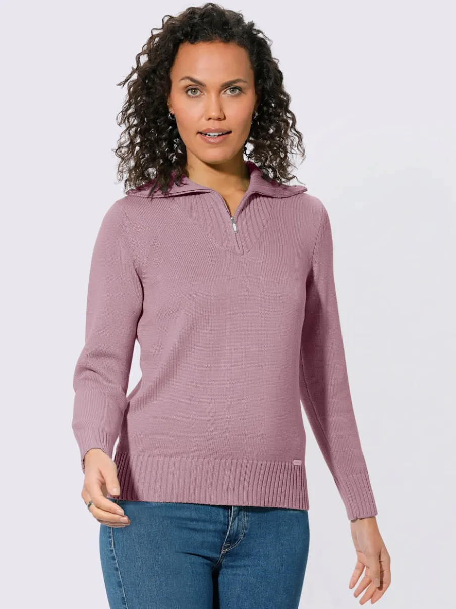 Pull sport avec col montant et manches longues côtelées