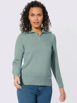 Pull sport avec col montant et manches longues côtelées