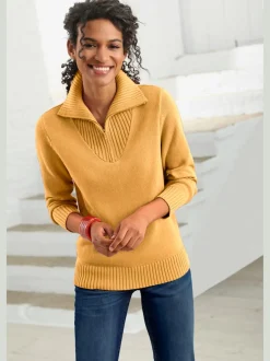 Pull sport avec col montant et manches longues côtelées