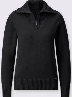 Pull sport avec col montant et manches longues côtelées