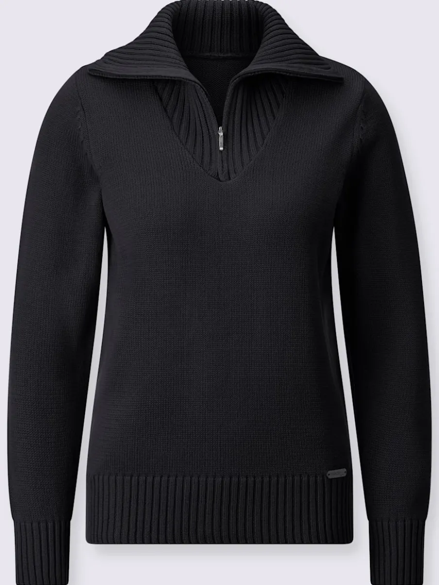 Pull sport avec col montant et manches longues côtelées
