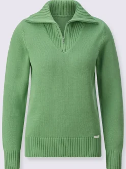 Pull sport avec col montant et manches longues côtelées