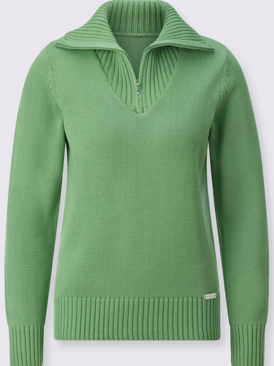 Pull sport avec col montant et manches longues côtelées