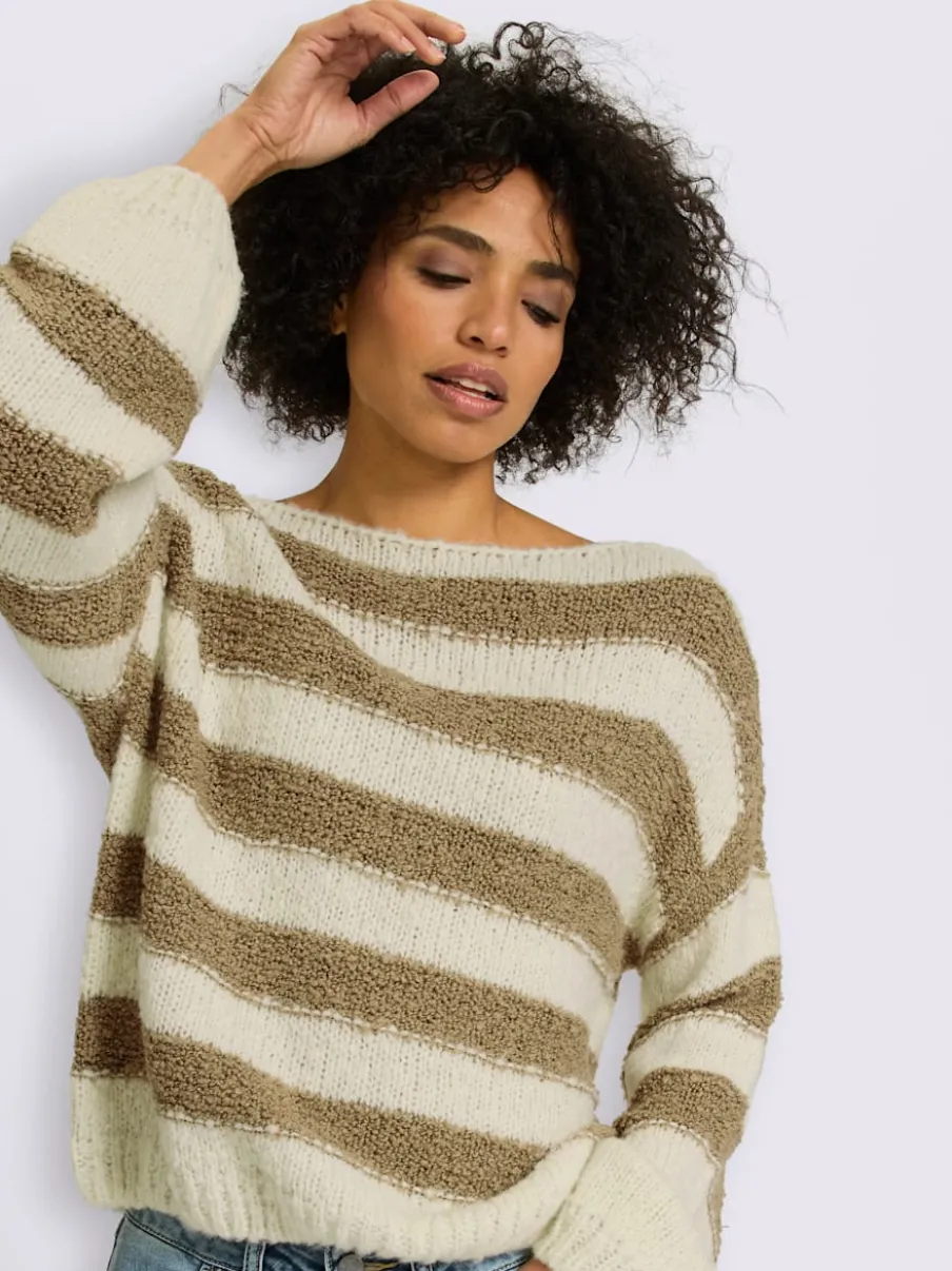 Pull superbe mélange de matières