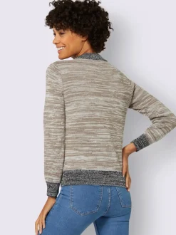 Pull tricot à col montant et manches longues côtelées