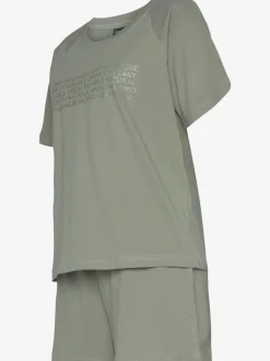 Pyjama court avec imprimé texte devant