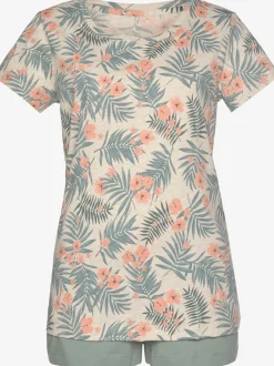 Pyjama court à motif tropical