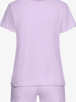 Pyjama court 3 pièces avec motif ajouré