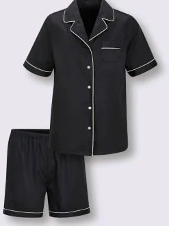 Pyjama court satin coton