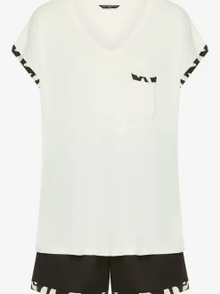 Pyjama court t-shirt avec manches à bords francs