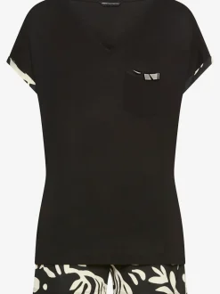 Pyjama court t-shirt avec manches à bords francs