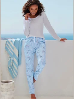 Pyjama manches longues avec encolure ronde