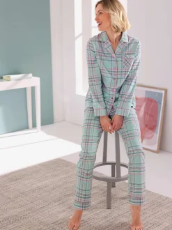 Pyjama qualité finette tissée, grattée à l'intérieur et à l'extérieur