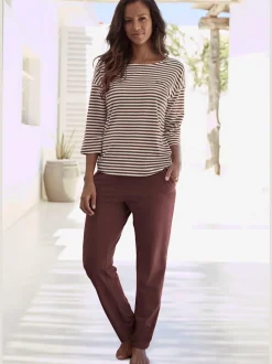Pyjama à rayures en fils teintés