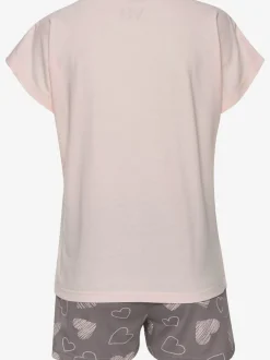 2 pyjamas courts avec imprimé cœurs