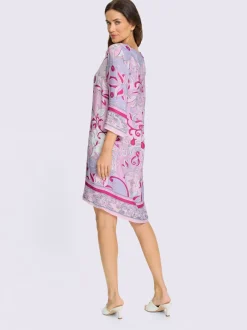 Robe ajustée avec col en V et motif floral