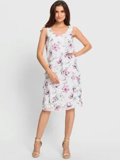 Robe avec volants en biais en qualité Georgette