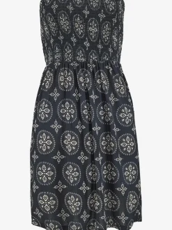Robe bustier courte à motifs ethniques avec haut smocké