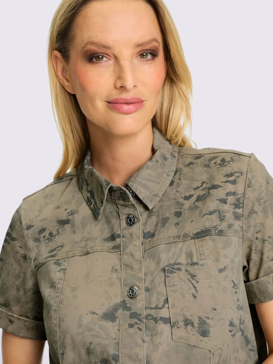 Robe chemise en coton doux avec motif structuré