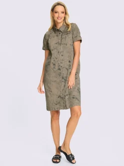 Robe chemise en coton doux avec motif structuré