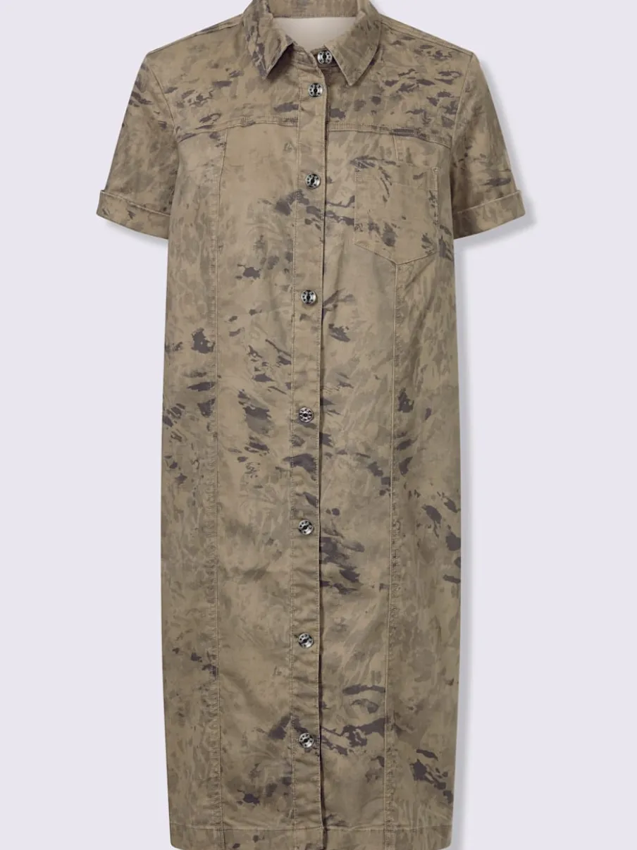 Robe chemise en coton doux avec motif structuré