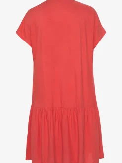 Robe chemisier courte avec col en v volant large
