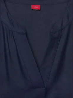 Robe chemisier courte avec col en v volant large