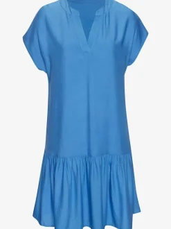 Robe chemisier courte avec col en v volant large
